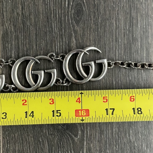 Authentic Gucci Runway Logo GG Sterling Silver Adjustable Necklace - Picture 11 of 13